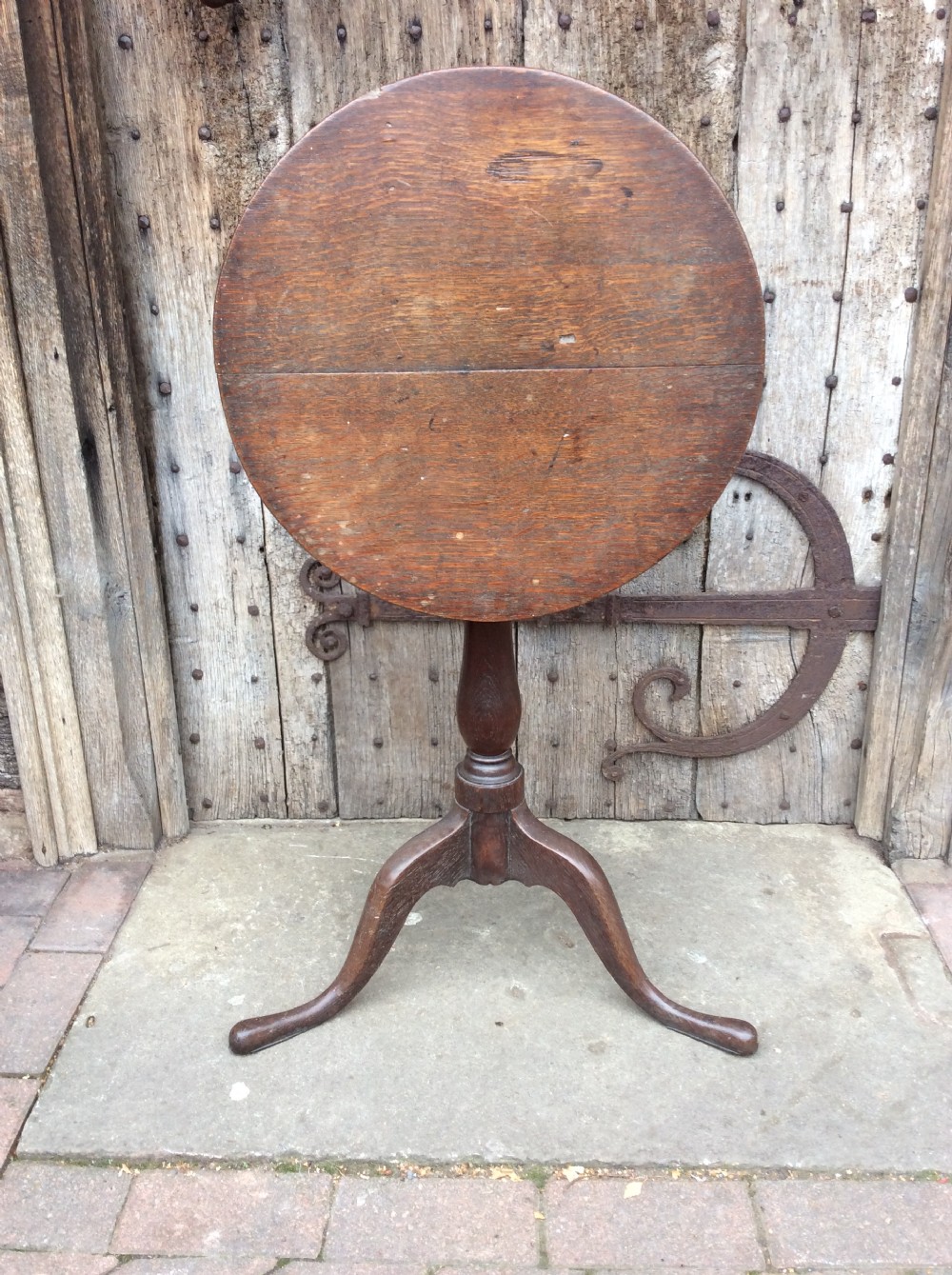 18thc oak tripod table