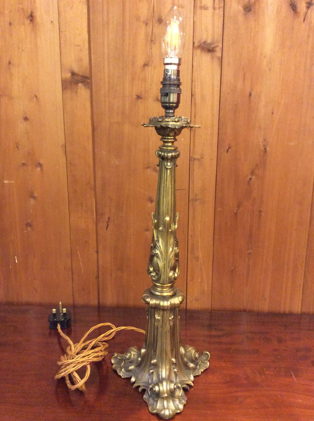 19thc brass lamp