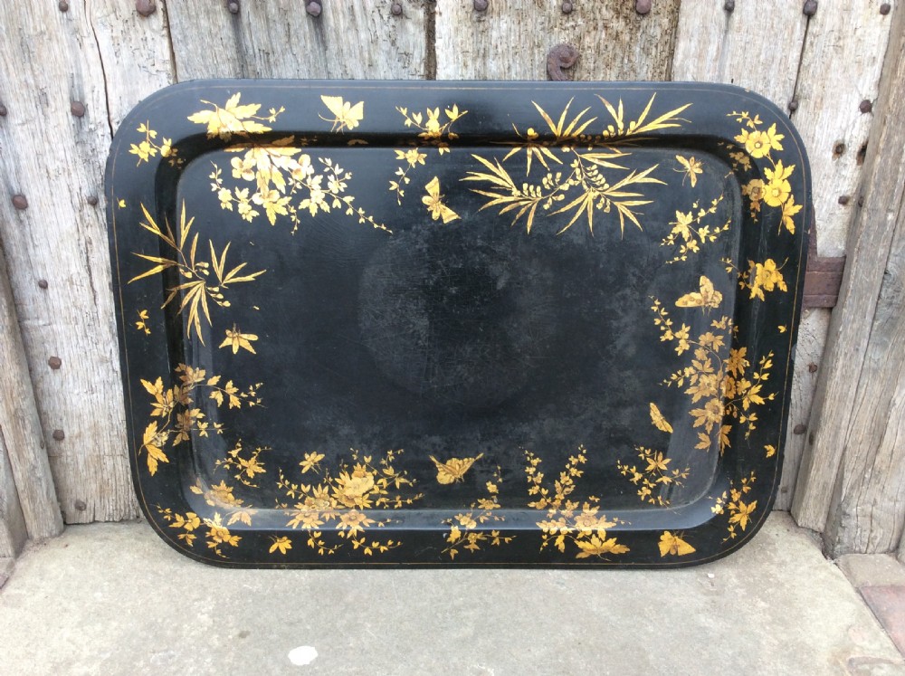 victorian large papier mch tray