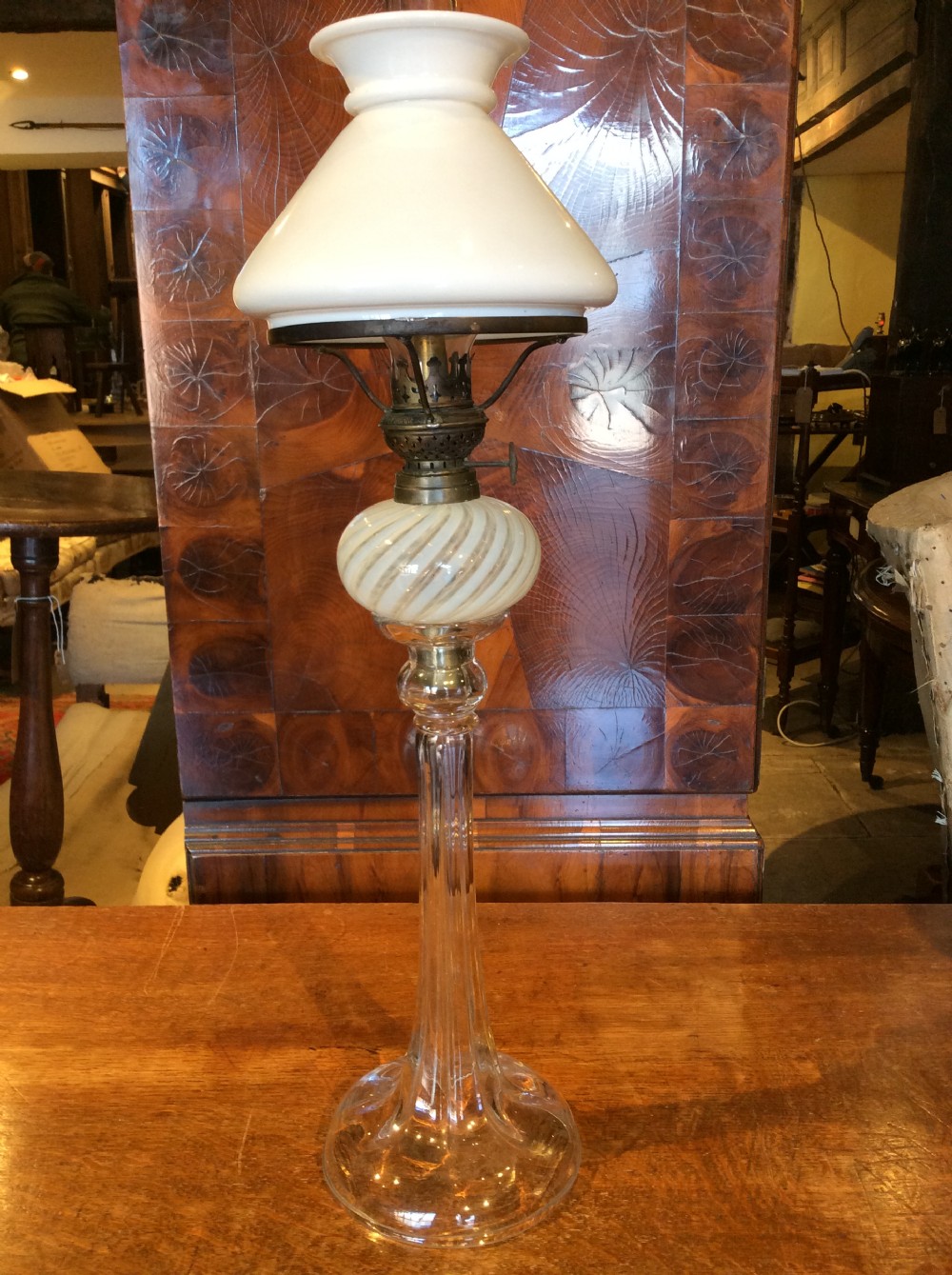 an oil lamp c1900