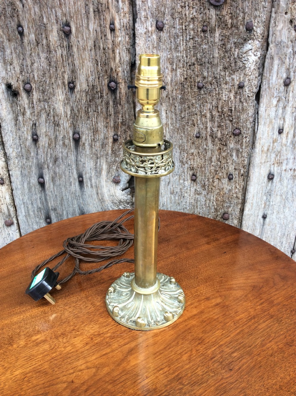 a 19thc palmer co brass table lamp