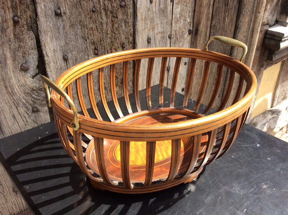 an edwardian mahogany bread basket