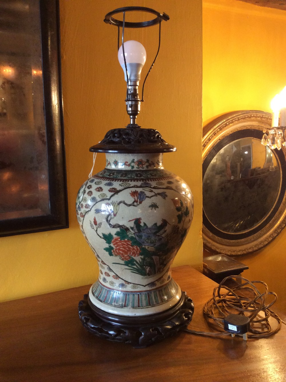 an oriental table lamp