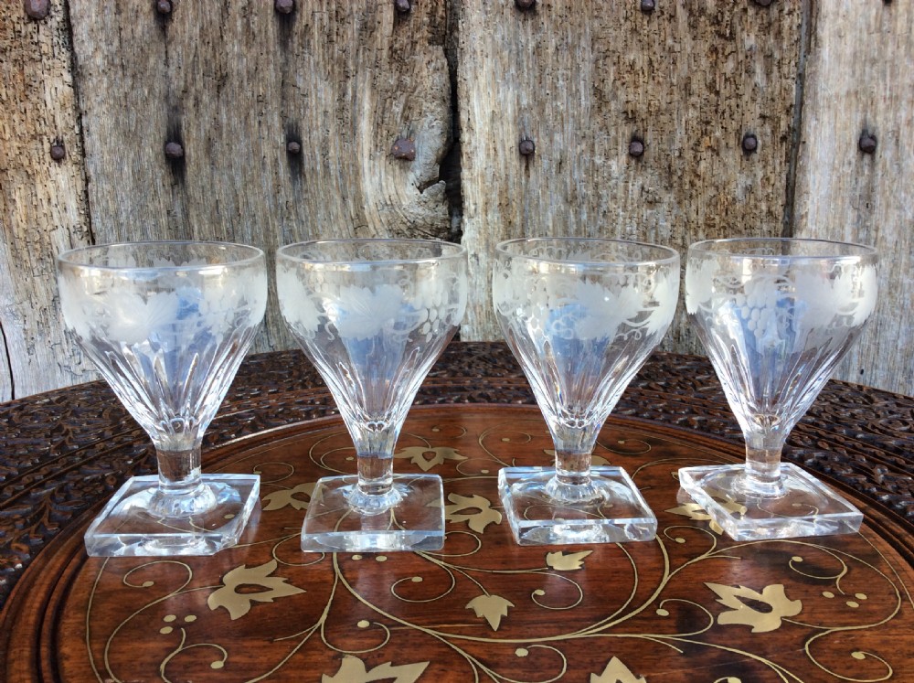 a set of 4 edwardian sherry glasses