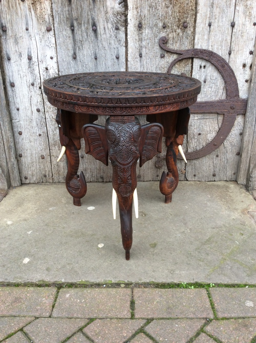 20thc anglo indian carved table