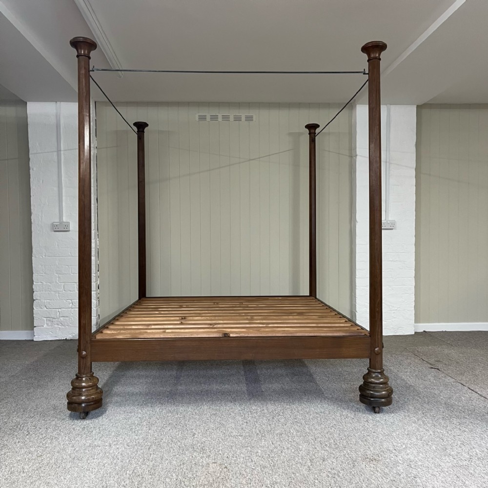 arts and craft oak four poster riddle bed