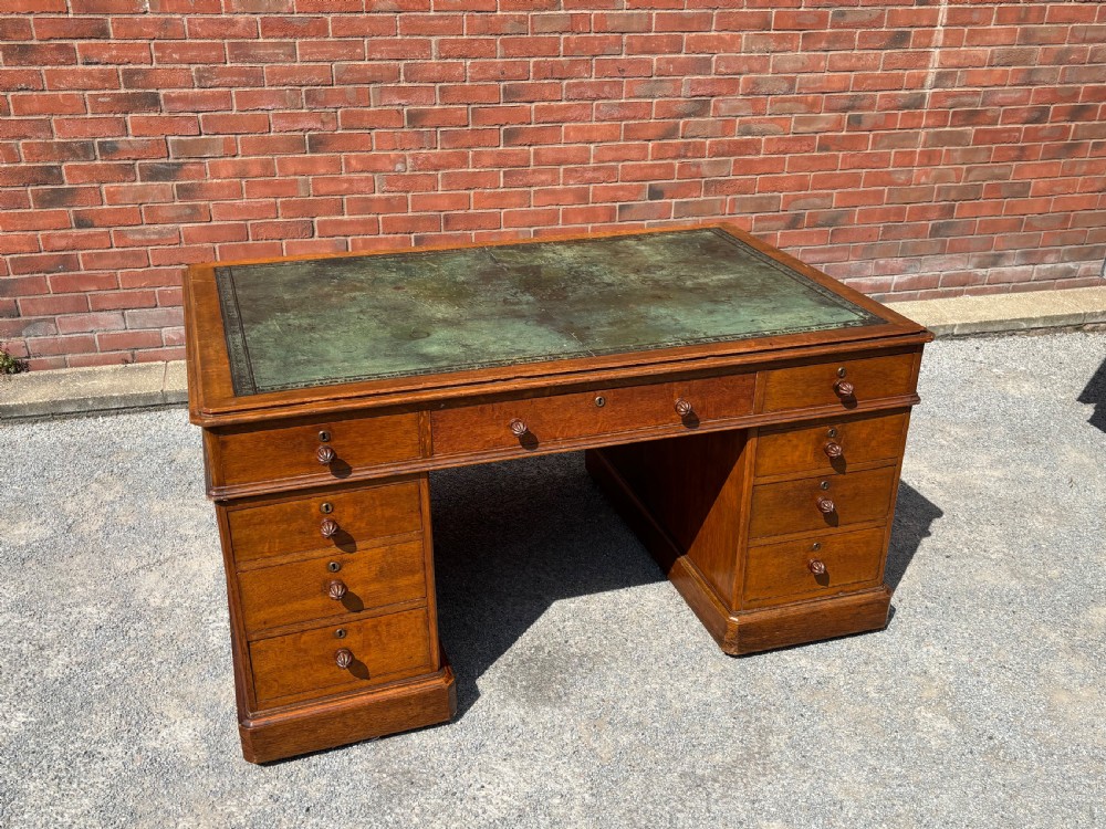 19th century oak partners desk by t wilson