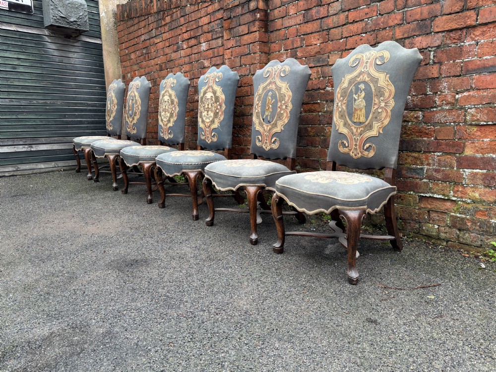 set of six 18th century walnut italian chairs