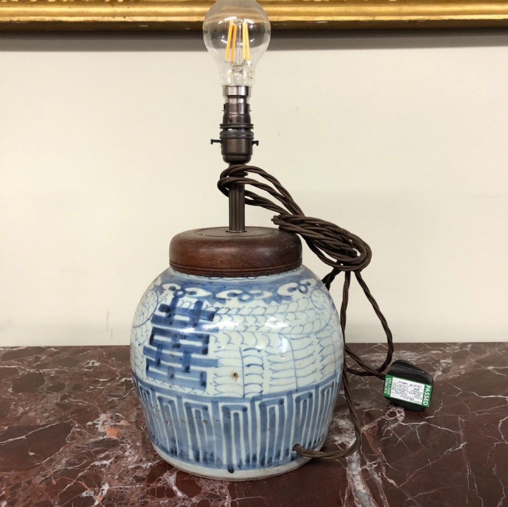 early 19th century ginger jar lamp